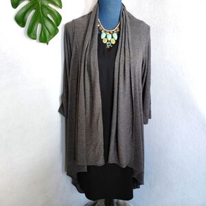 Nally & Millie Drape Open Front Knit Cardigan